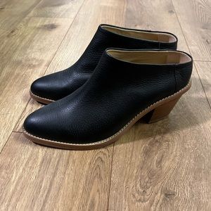 Poppy Barley The Heeled Mule in Black Leather. Excellent Condition!